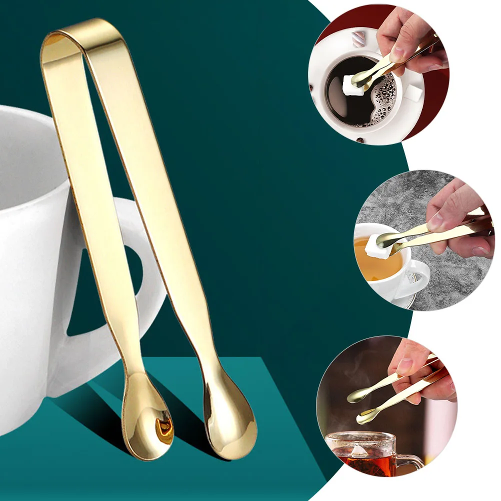 

2pcs Stainless Steel Ice Tongs Sugar Clamps Portable Cube Clips Resistant Kitchen Serving Food Towel Clips Fruit Tongs