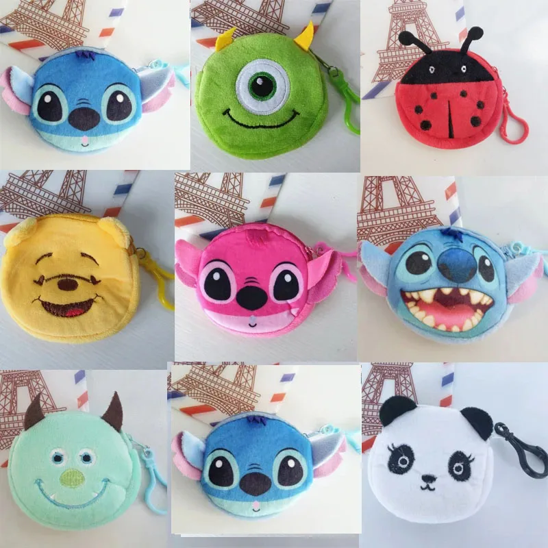 Cartoon Stitch Sullivan Children Plush Coin Purse Zipper Change Purse Mini Wallet Kids Girl Women For Gift