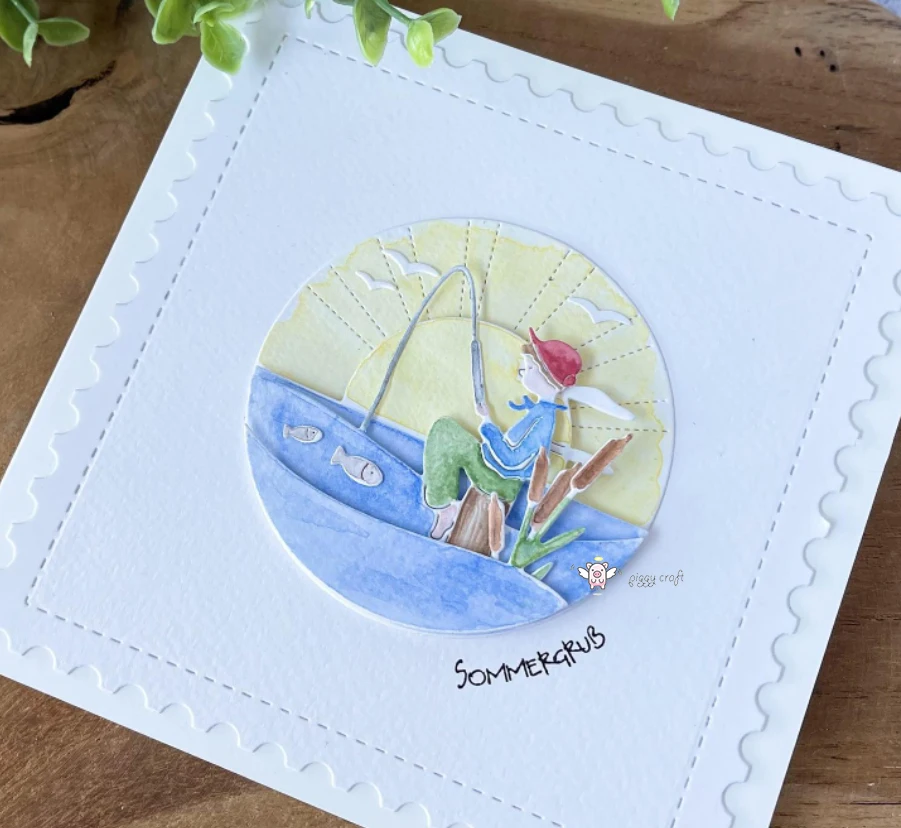 Piggy Craft metal cutting dies cut die mold Weed circle frame Scrapbook paper craft mold blade punch stencils dies