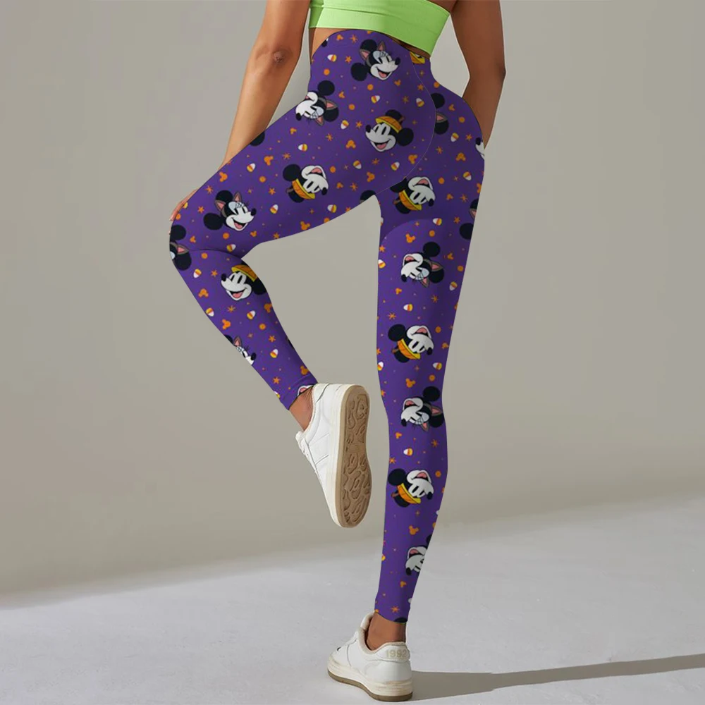 Dames sportlegging elastische perzik billen fitnessbroek met verhoogde heupen en hoge taille Mickey Mouse print yogabroek strak ﻿