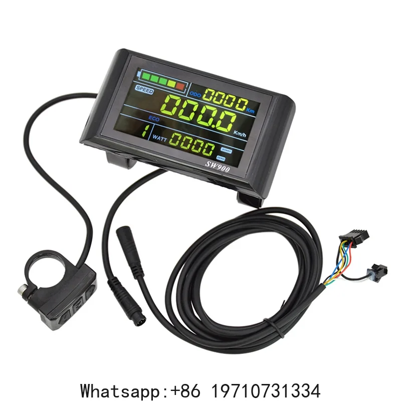 New SW900 LCD Display Meter Control Panel 24 36 48V 52V 60V Electric Scooter 6 Pins Plug Riding Speed Time Power Display