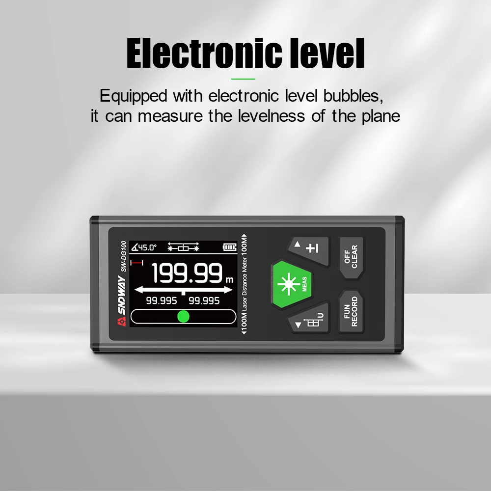 SNDWAY Laser Distance Meter 2 Way Laser Measure Meter 60M 100M Rangefinder Red Green Laser Two-way Range Finder SW-DG60