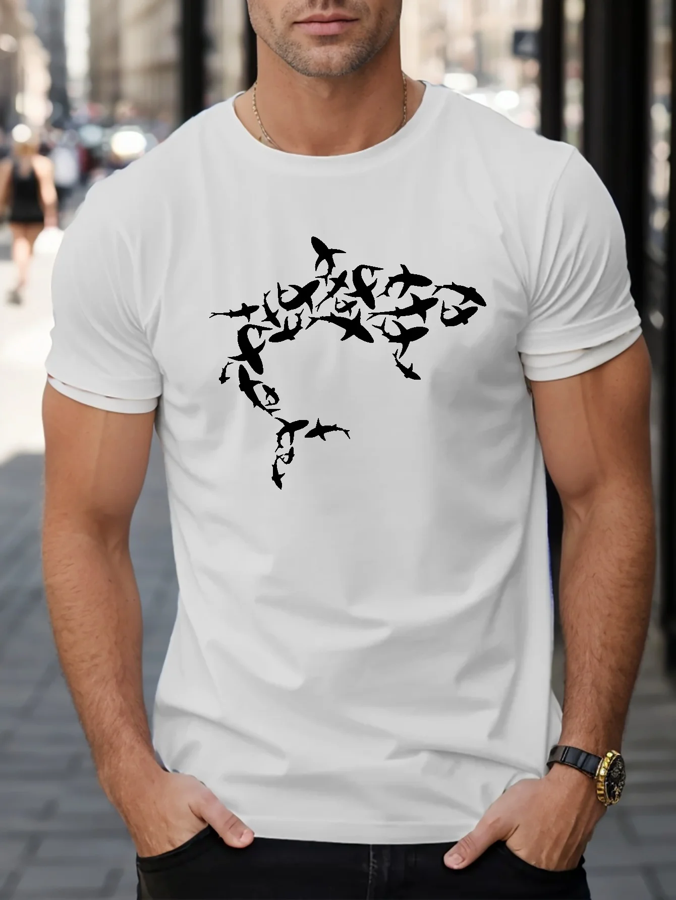 Summer Men Mesh Sport Tshirt Australian Map Made Of Sharks Print Quick Dry Moisture Wicking Outdoor Gym Casual Short Sleeve Tops