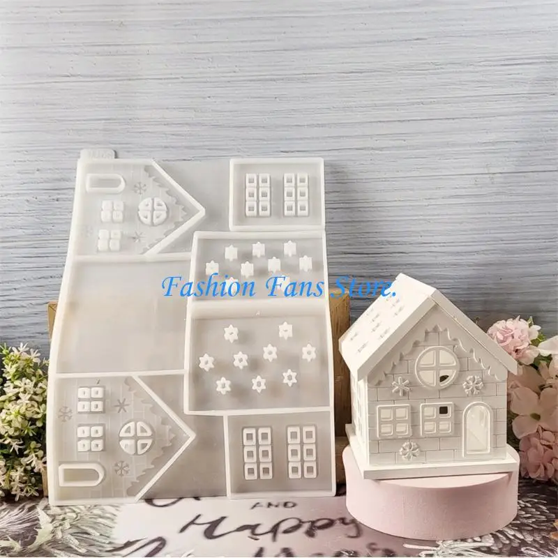  Home Decoration Mold Silicone Ornament Making Mould Miniature House Shaped Gypsum Adorment Mould Jewelry Crafting Tool