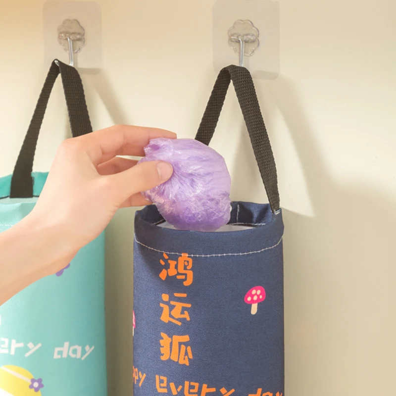 Kitchen Garbage Bag Wall Mounted Sundries Sorting Bag Grocery Bag Holder Bathroom Dispenser Hanging Storage Trash Home Organizer