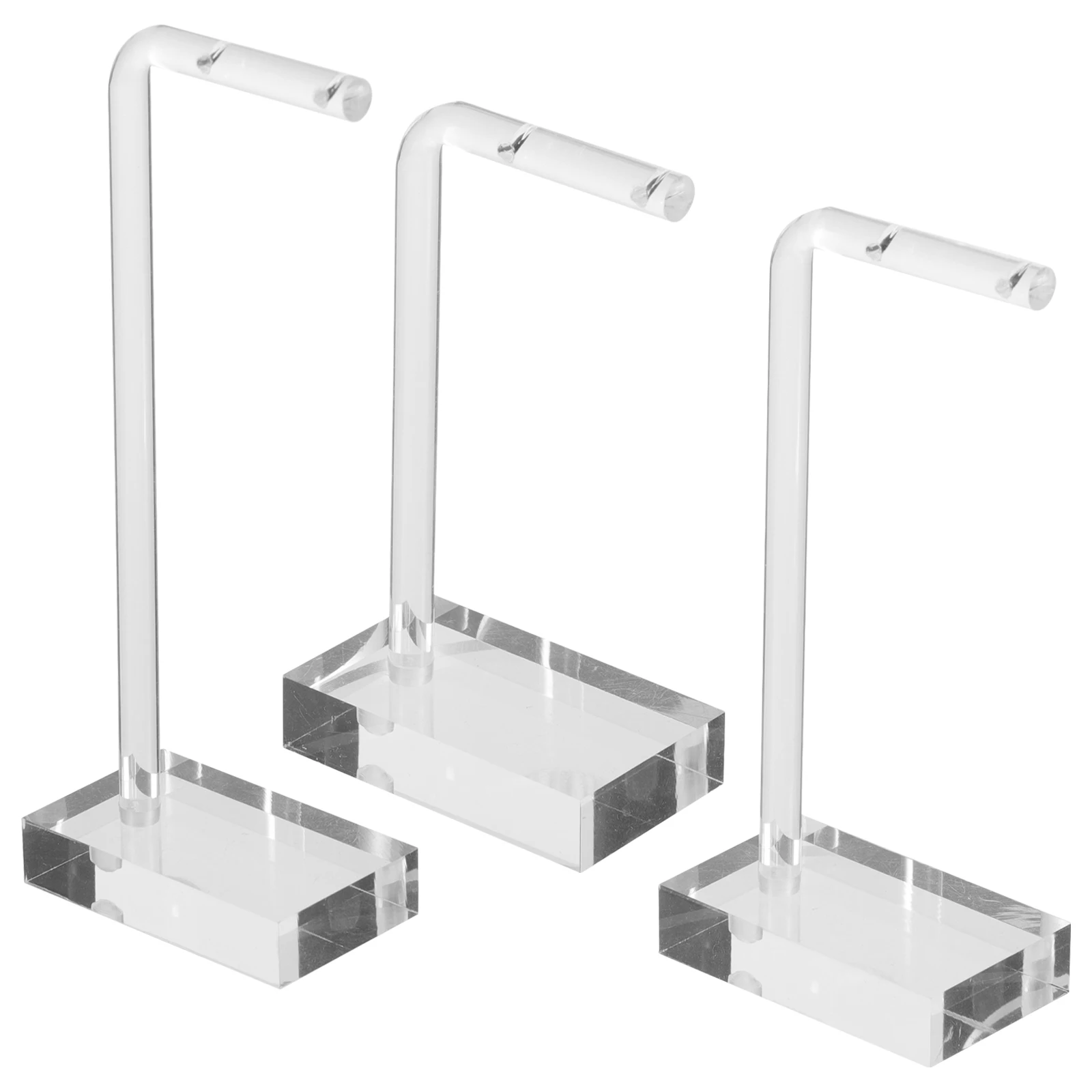 

3 Pcs Acrylic Earring Display Stand Clear Jewelry Holder Rack for Storage Showcase T Shape Bracket