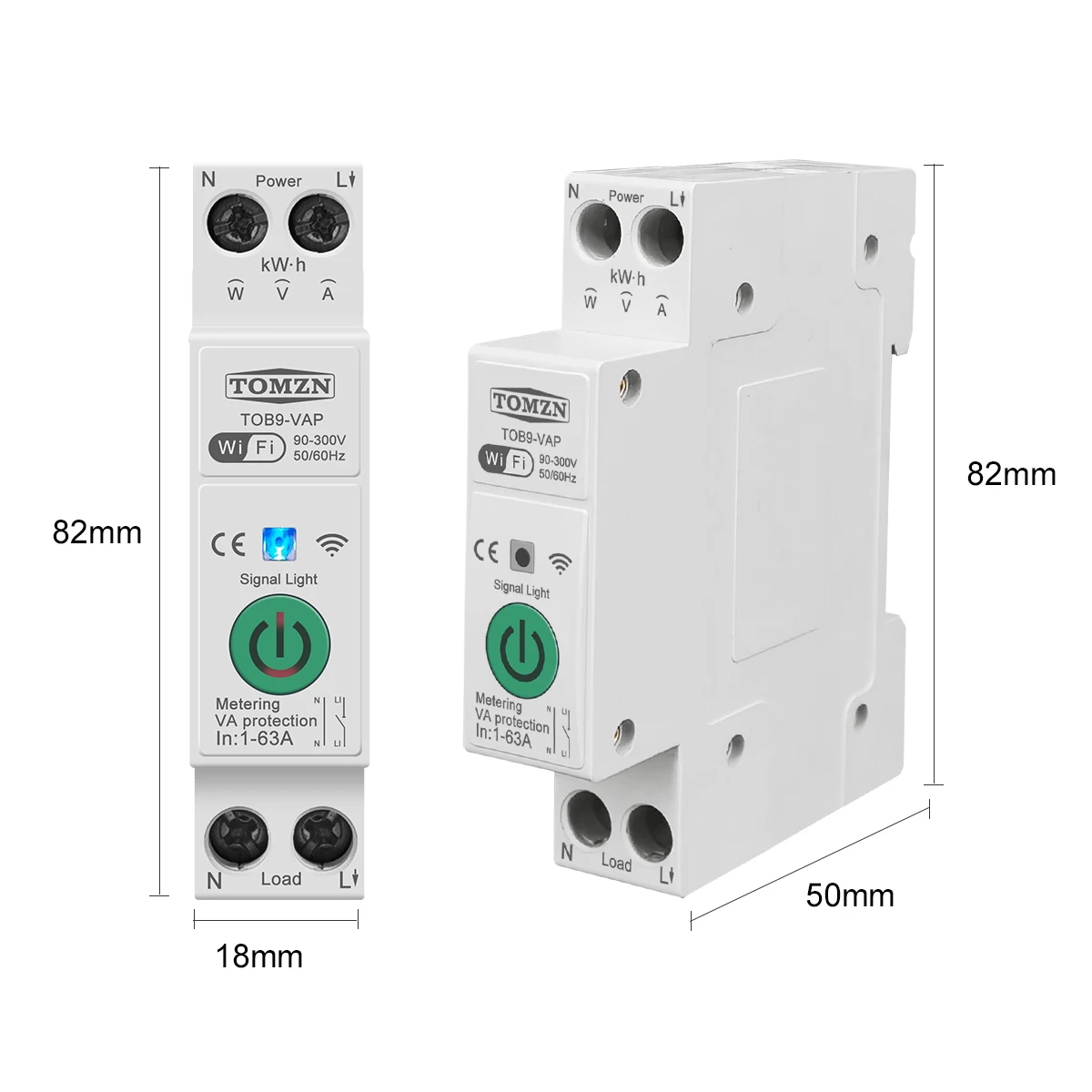 63A TUYA WiFi MCB Smart Circuit Breaker Over Current Under Voltage Protection Power Metering Wireless Remote Control Switch