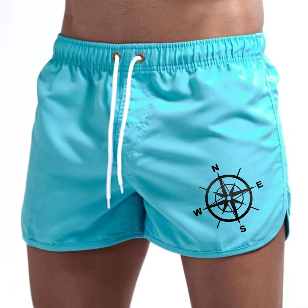 2024 Summer three-cut men's shorts Sports Casual running comfortable quick dry beach pants medium pants