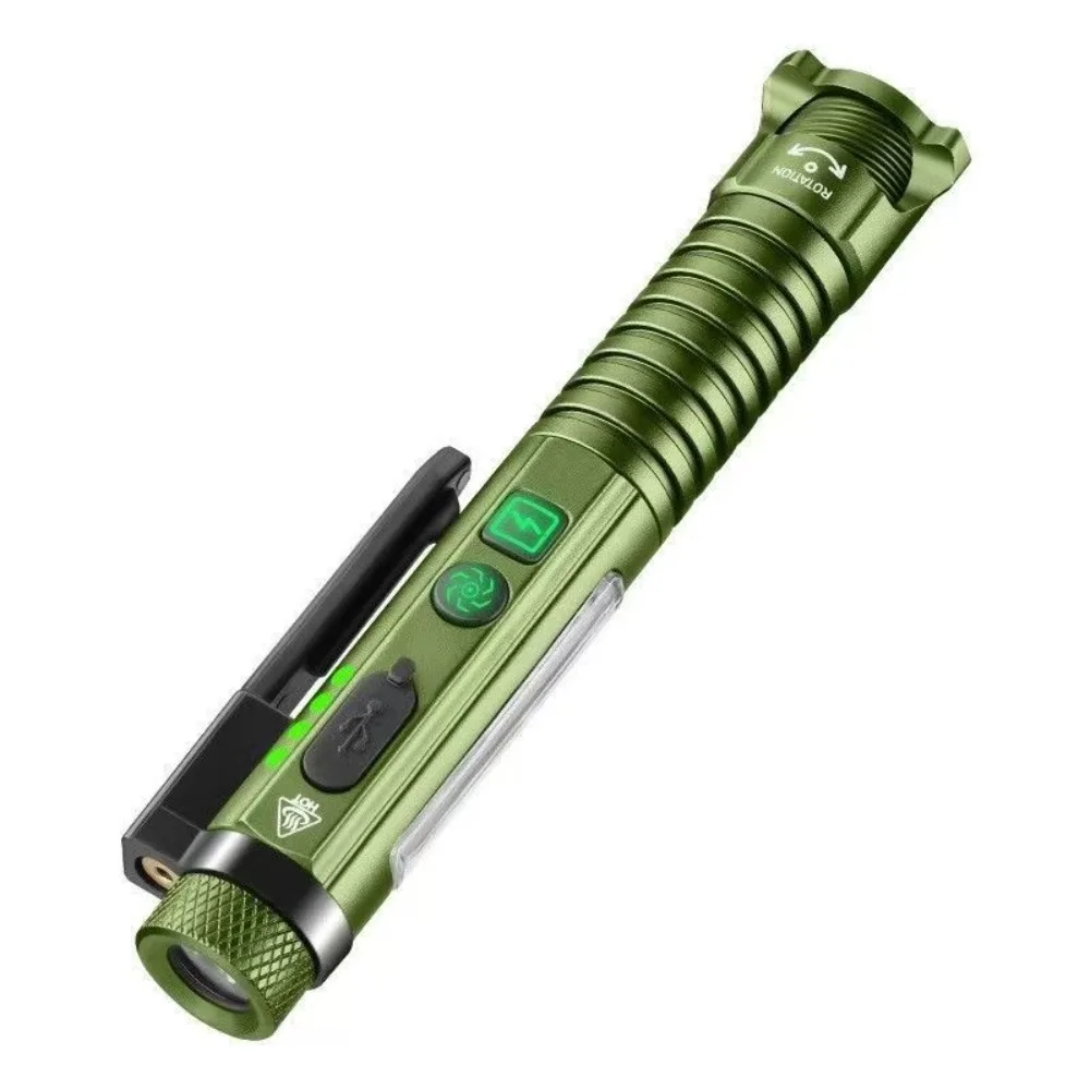 Super Bright LED Work Flashlight XPG+COB Dual‑Magnetic Design Multifunctional Pen Clip Torch for Outdoor Daily Checking