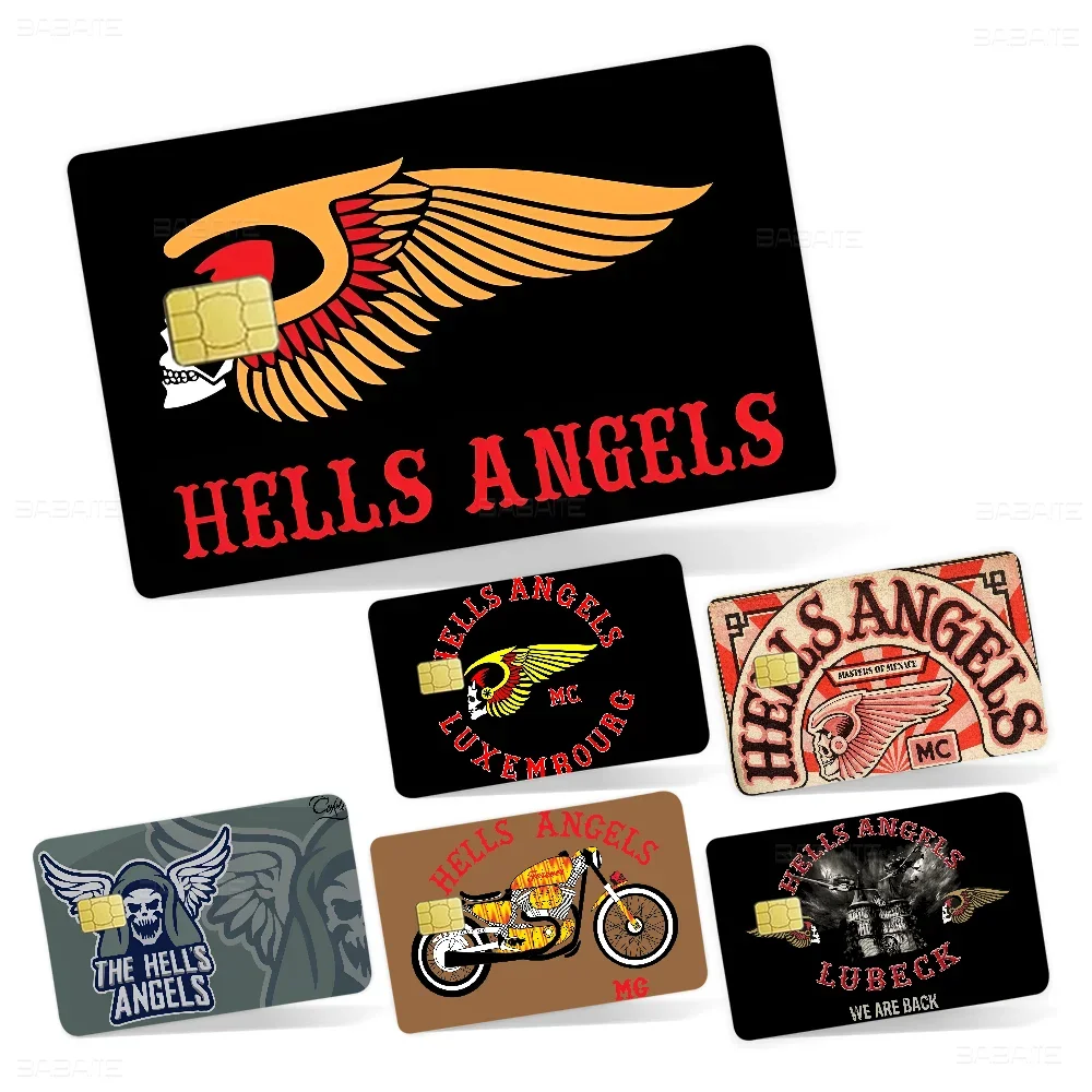 Hell Angels Vintage Print Motorcycle Logo Creidt Card Debit Card Sticker Film Case Front Tape for Small Big Chip No Chip