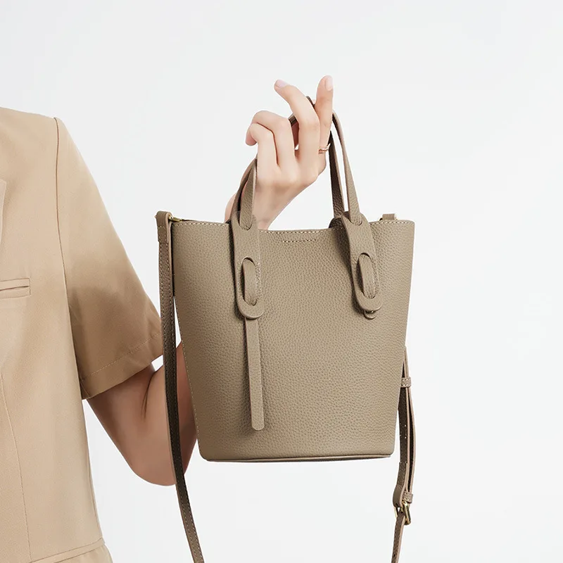 Mini Bucket Bags For Women Genuine Leather Luxury Tote Bag Handbag Ladies Cowhide Shoulder Crossbody Bags Purses And Handbags