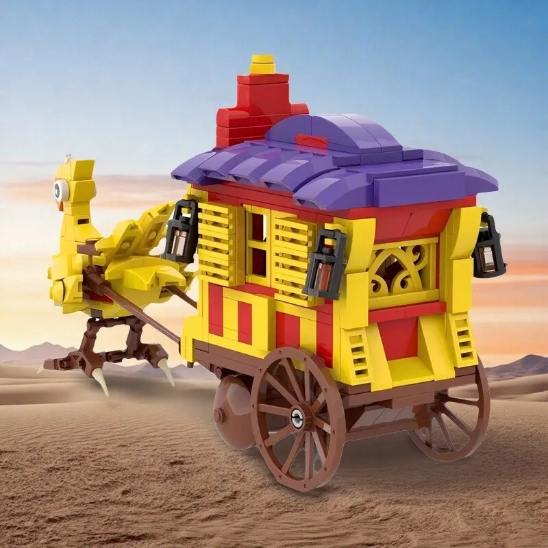 

Cartoon Animals Land Bird Building Block MOC Hot Game Series Chocoboed Bird and Carriages Model Kids Assembly Toys Birthday Gift