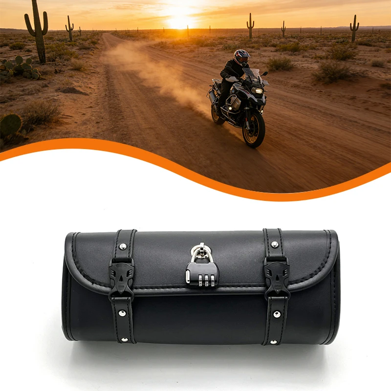 

Ретро запираемая кожаная боковая сумка для мотоцикла, водонепроницаемая универсальная сумка для хранения седла, сумка для инструментов, аксессуары для мотоциклов