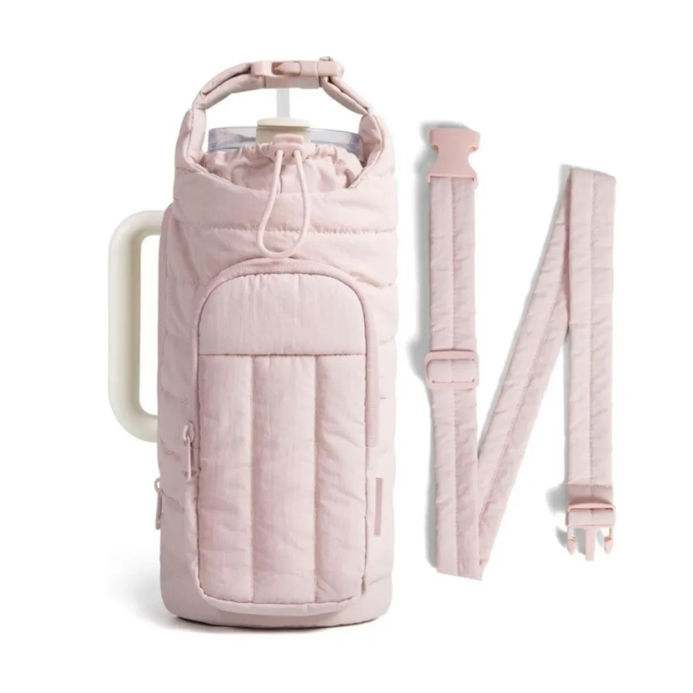 Water-resistant Water Bottle Holder Bag with Strap Large Capacity Carrier Bag Portable Insulating Cup Sleeve for Outdoor Sports