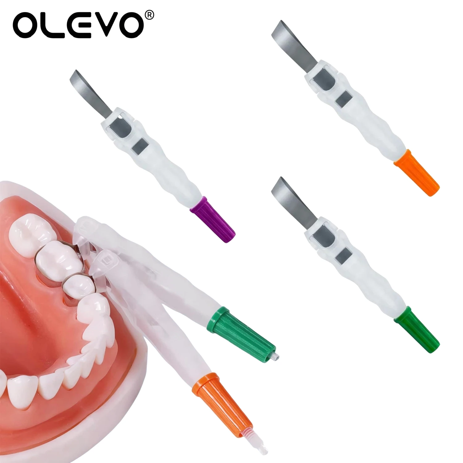 Dental Matrix Sistema com bandas ajustáveis, Matrice Anel, Dental Crown Materiais, curvo, pré formado, secional, contornados, 180 °, 3pcs