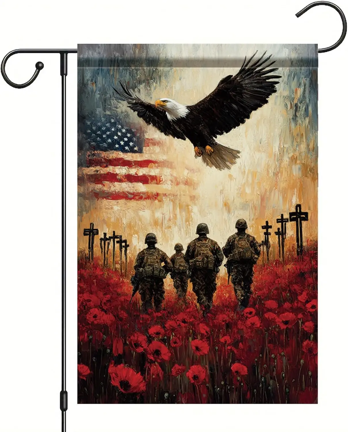 Starlit Patio Memorial Day Soldiers Heroes Veterans Day Garden Flags 12x18 Double Sided Patriotic 4th of July Independence D uui