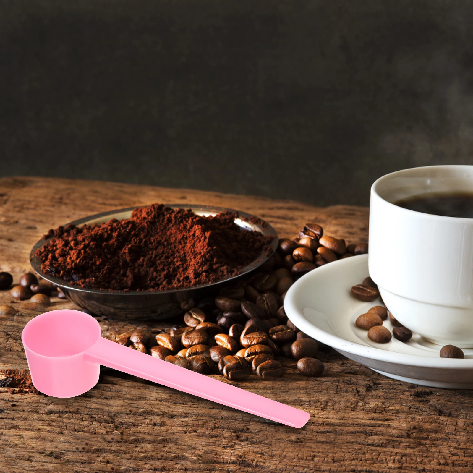 

50pcs Measuring Spoon Pink Coffee Scoop Tea Powder Kitchen Tool Long Handle Reusable Measuring Spoons Set Milk Powder Scoop
