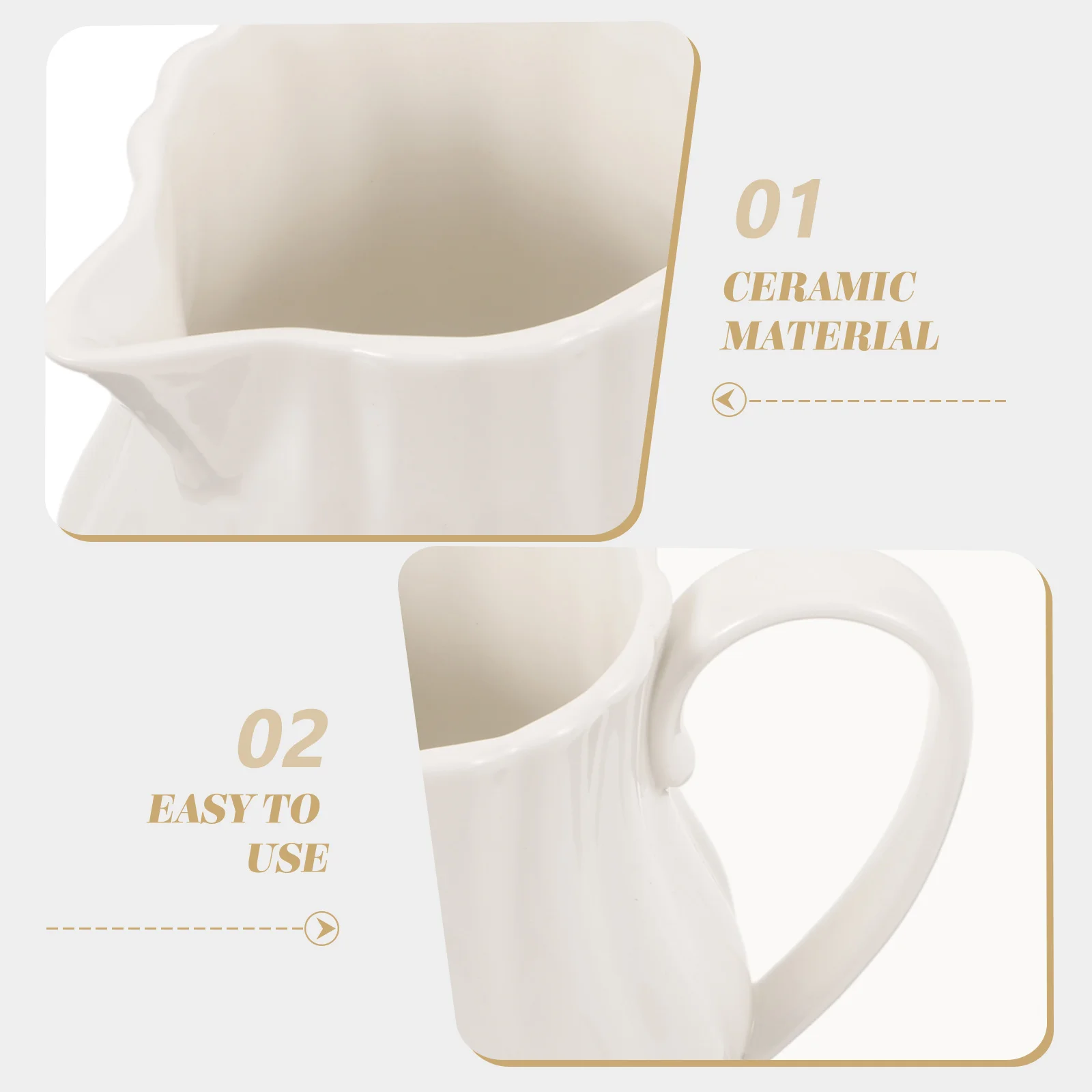 

Ceramic Milk Pot Jug Stable Material Safe Daily Use Stylish Surface Modern Look Mini Creamer Milk Pitcher Creamer