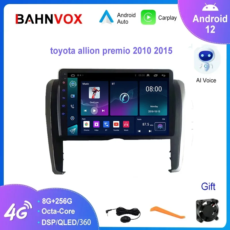 

9" Android 12 Car Radio for Toyota Allion Premio 2010-2015 Stereo Multimedia Video Player Navigation GPS Carplay Head Unit 2din