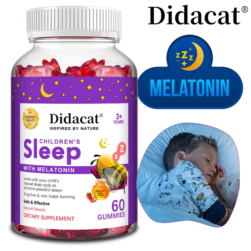 

Kids Melatonin Gummies - Gentle Sleep Support for Children, Fall Asleep Faster, Improves Insomnia, Improves Sleep Quality