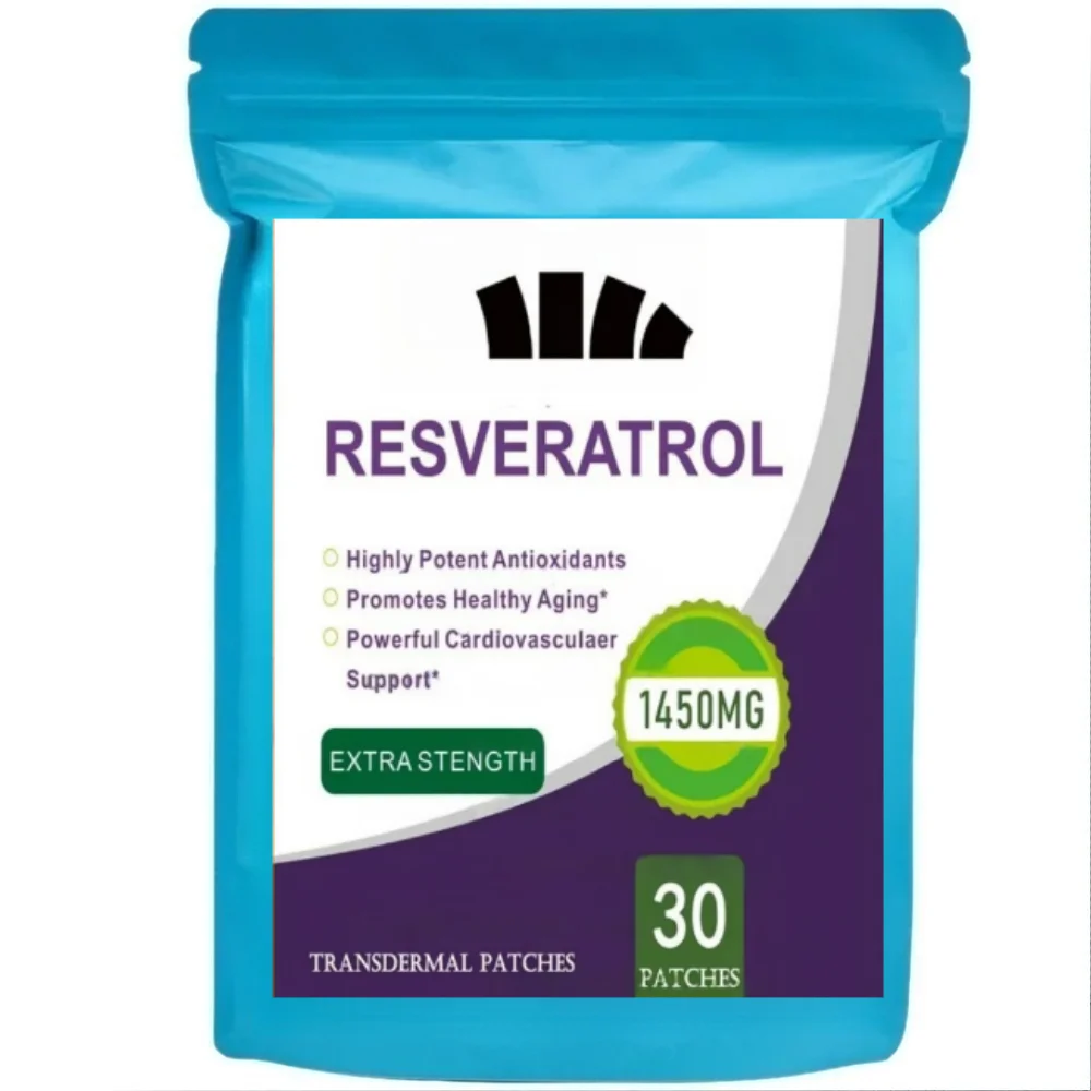 Patchs transdermiques au resvératrol, antioxydant, contribue à soutenir la lutte anti-âge et le système immunitaire, 30 patchs