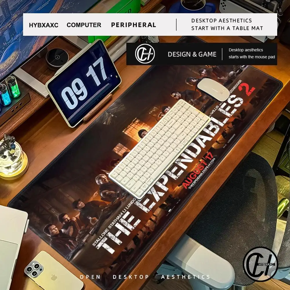 O e-expendáveis mousepad impressão hd jogadores de computador borda de bloqueio antiderrapante mouse pad xxl90x40cm teclado pc mesa almofada