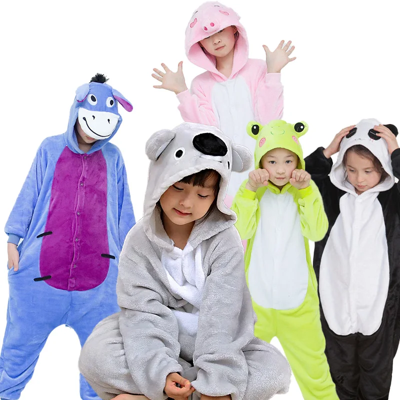 

Cartoon Animal Nightwear Kigurumi Winter Warm Thick Flannel One-piece Pajamas Long-sleeved Hooded Cosplay Costume Jumpsuit