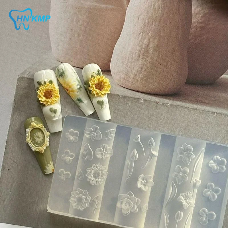 Silicone Template Mould Nail Art Shell Flowers Halobios Conch Starfish Carving Nail DIY Handmade Tool Small Beads Polymer Mold