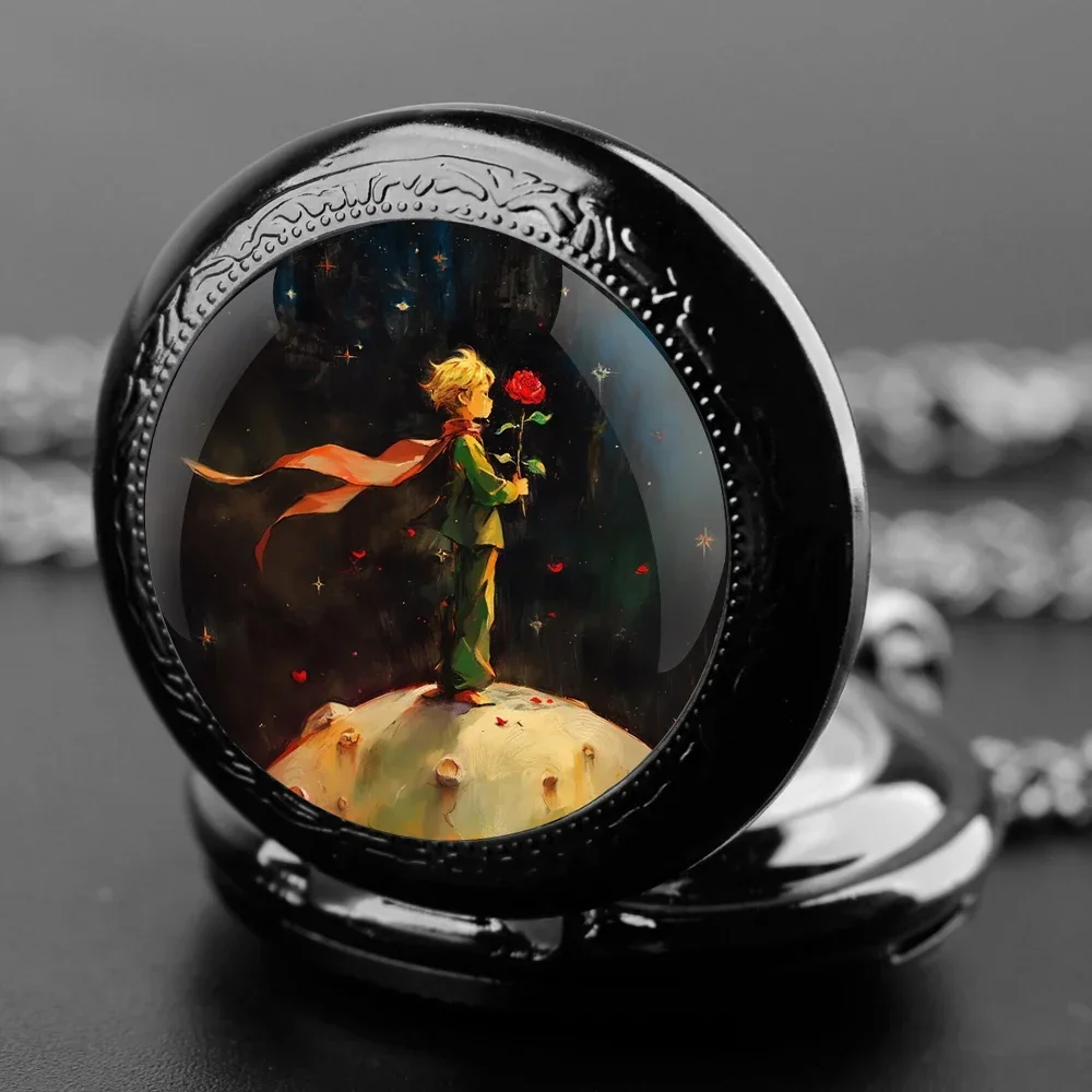 

Карманные часы с куполом Prince and Rose, циферблат с арабскими цифрами, винтажное мужское и женское ожерелье, часы с подвеской на цепочке, лучший подарок для детей