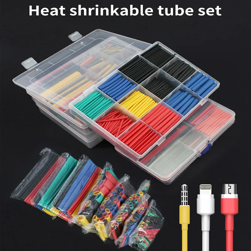 Thermoresistant Tube heat shrink tubing kit, Termoretractil Heat shrink tube Assorted Pack diy insulation for cables shrink wrap