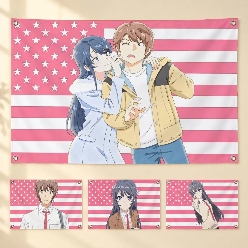 Rascal Does Not Dream of Bunny Girl Senpai Flags For Garden Party Living Room Home Wall Flag Bedroom Outdoor Decor