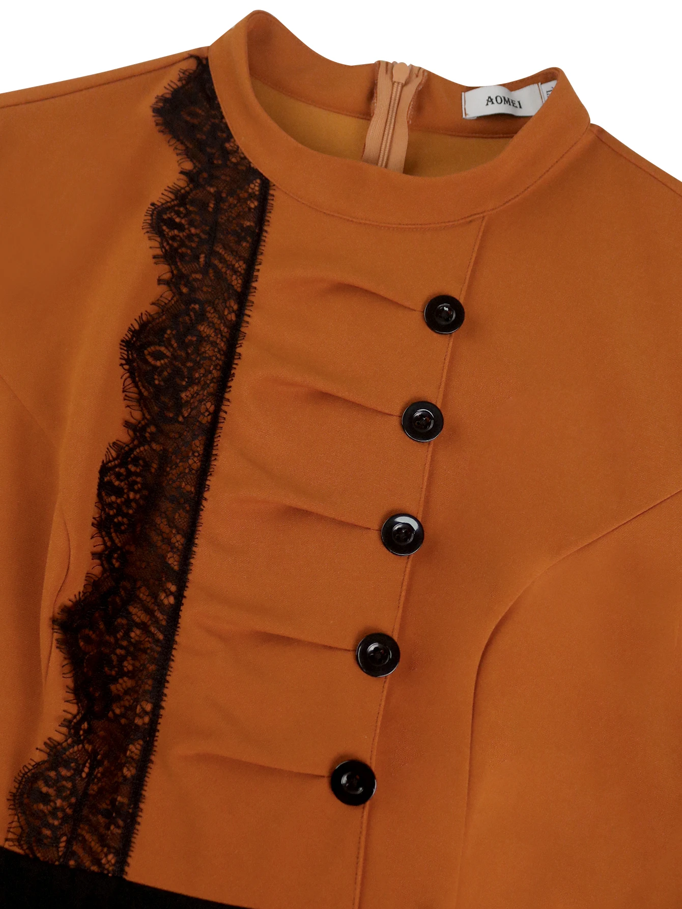 فستان على شكل حرف A للنساء مع أزرار أمامية من الدانتيل مثالي لحفلات الزفاف وحفلات الكنيسة والمناسبات الرسمية #4