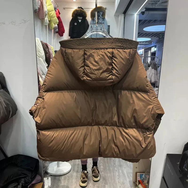 คุณภาพสูงParkerผู้หญิงลงเสื้อแจ็คเก็ต 2025 ฤดูหนาวใหม่Warm Hoodedสไตล์หนาเป็ดสีขาวลงสั้นผู้หญิงลงเสื้อH434