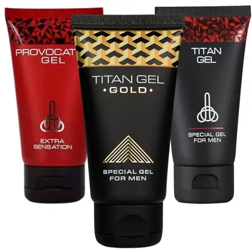 3PCS 3in1 Titan Gel Gold + Provocative + Titan Gel. Male Extra Strength Massage Cream for Power Energy Performance