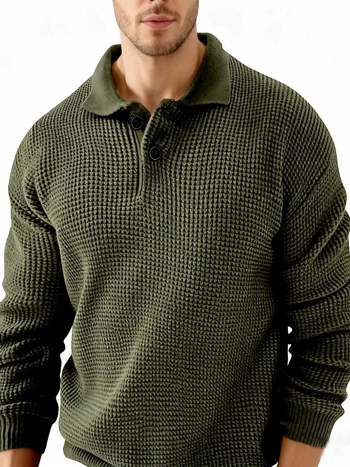 

European and American collar sweater men's fashion urban slim fit long sleeved knitted sweater autumn new men's clothing