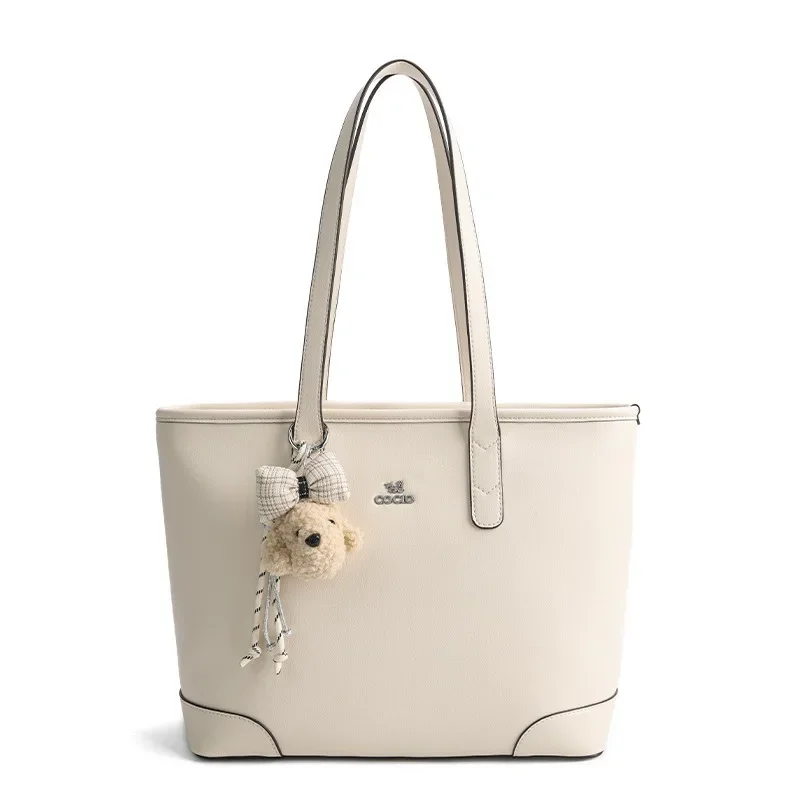 Trendy Two-Way Leather Tote Bag - Convertible Ladies Shoulder Bag With Zip Top & Side Gusset Design