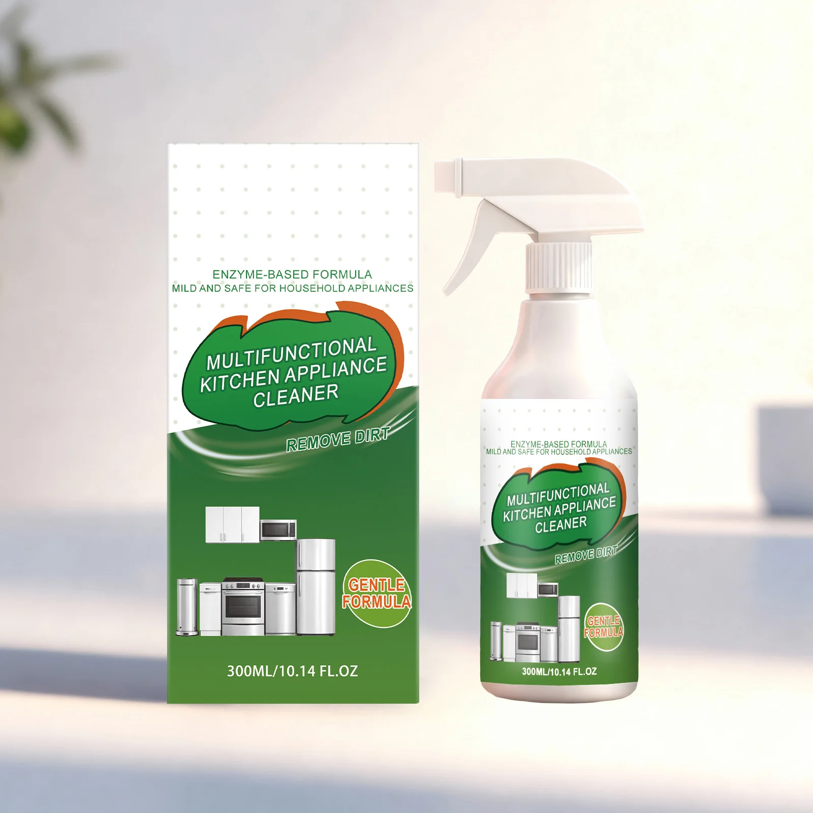 300ml Surface Cleaning Degreaser Multi-purpose Enzyme-Powered Grease Remover Heavy Duty for Stovetops Range Hoods and Ovens