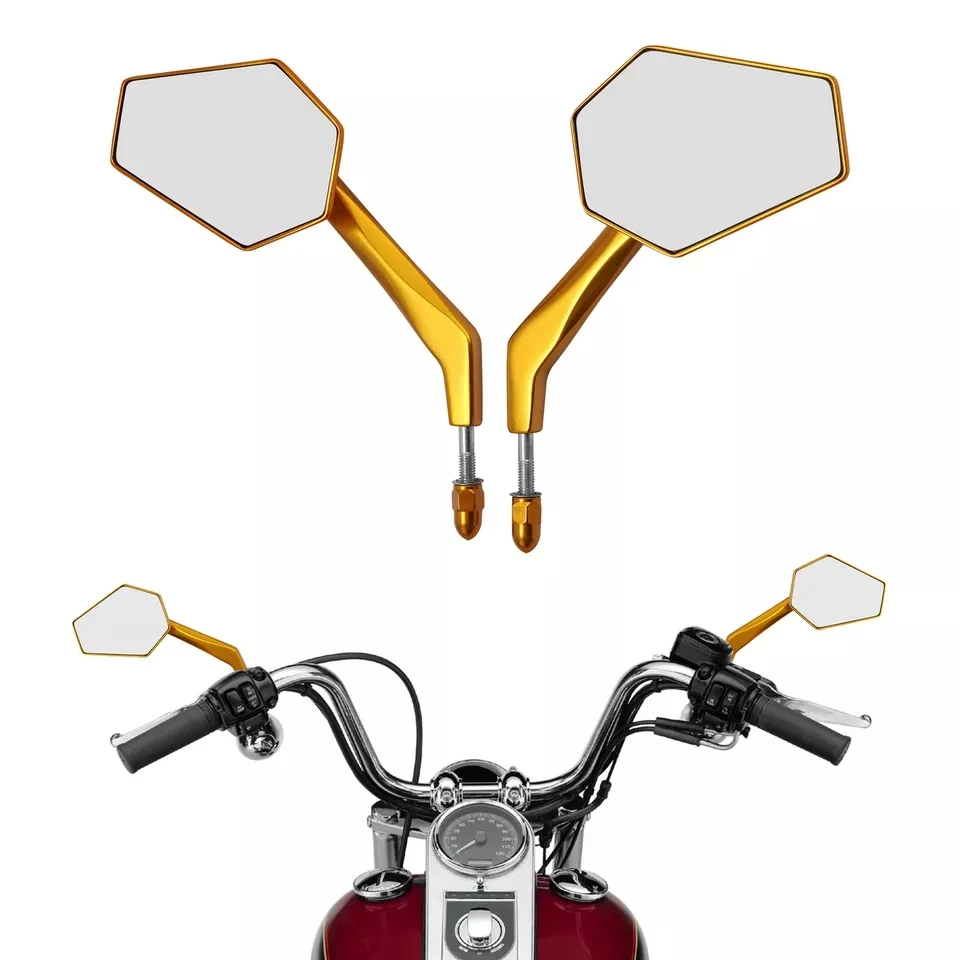 Motorcycle Oxidized Gold Rear View Mirrors Fit For Harley Touring Road Glide Street Glide 1982-2024