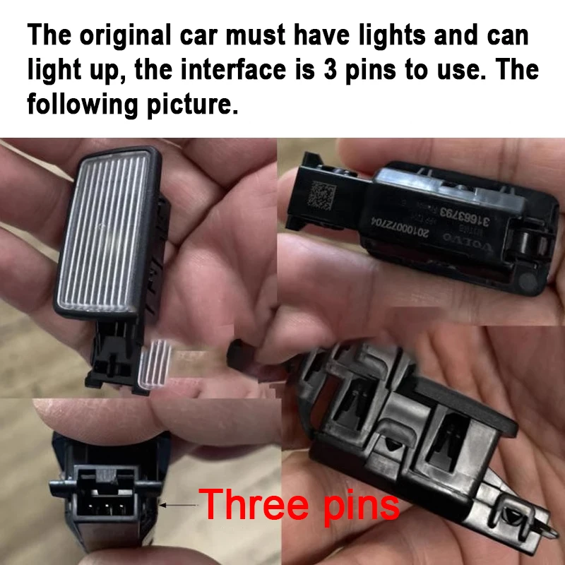 

2 шт. светодиодный светильник под дверью, светильник для ног, светильник для багажника для Volvo XC90 V60 V40 S80 XC40 XC60 V40CC