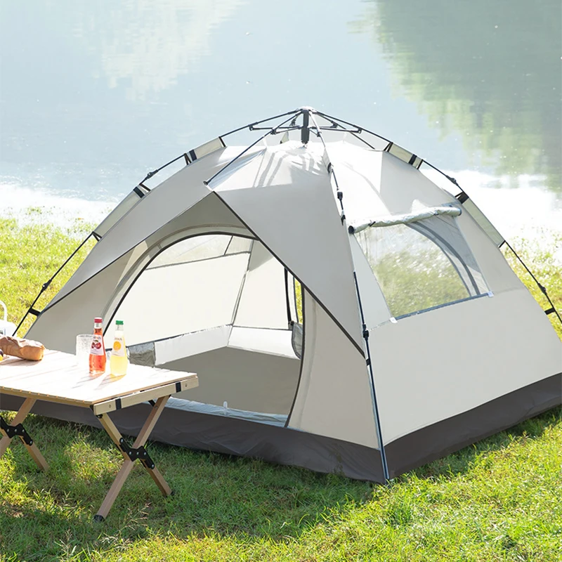 3-4 Person Outdoor Camping Tent Big Size Sun Protection Easy Up Tent Hiking Beach