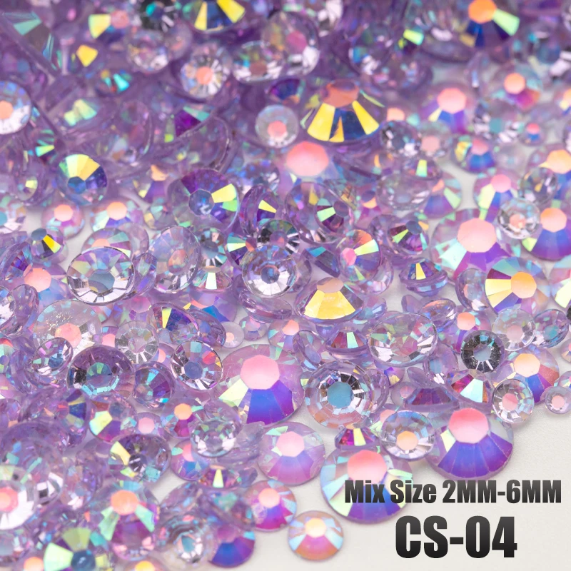 VDD 30/100g Gemischte Größen 2-6mm Harz-Strass-Kristall-Flachsteine aus Kunststoff Großhandel DIY Nagelzubehör Kunsthandwerk Dekoration – Detail 8