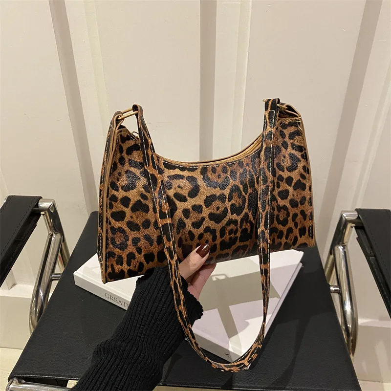 Fashion Tote Bag Leopard Print Shoulder Underarm Bag Stick Bag
