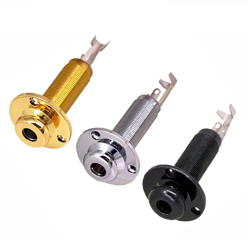 1PCS Acoustic Electric Guitar Stereo End Pin Jacks Socket Plug 6.35mm 1/4 Inch Pickup Output Jack Plug Socket Guitar Accesseries