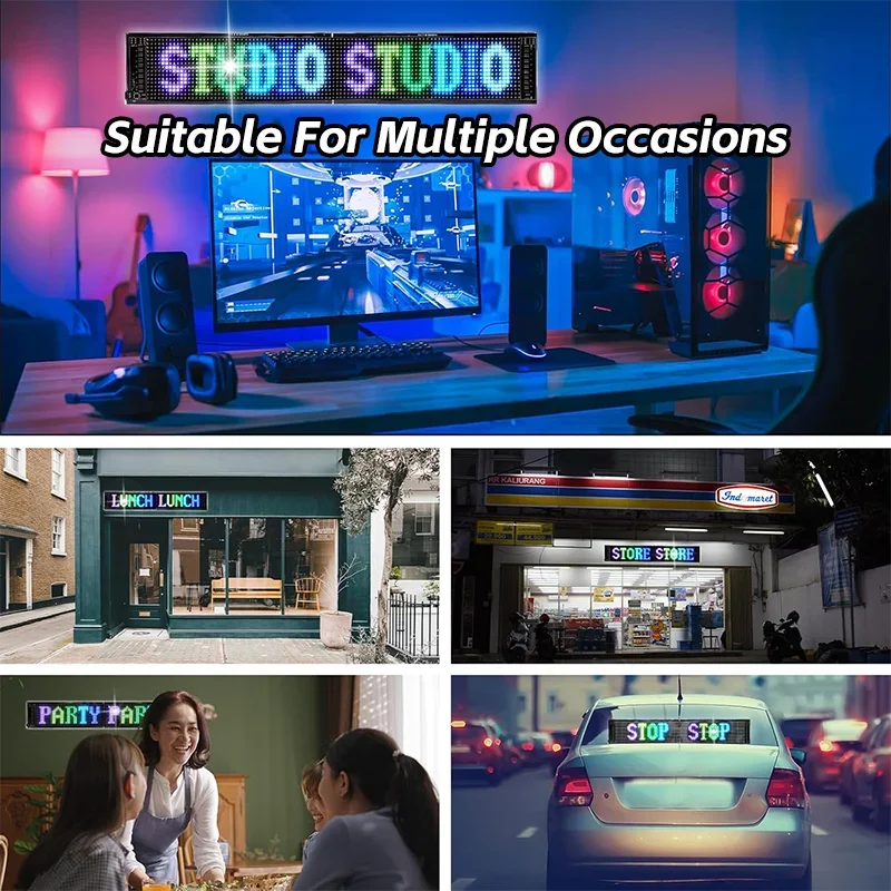 Programmable Led Sign Messages Scrolling Led Shop Signs Flexible Digital Display Board DIY Custom App Control Led Matrix Panel