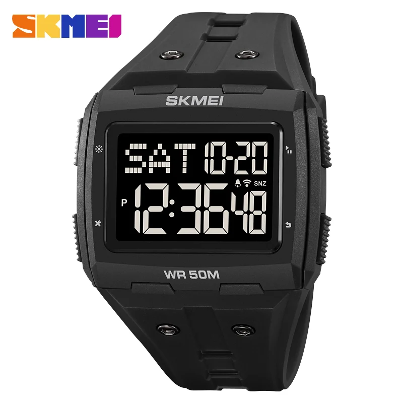 

SKMEI 2186 Military Square Stopwatch Digital Watch Men's Alarm Clock Countdown Sports Watch Men's 5Bar Waterproof Montre Homme