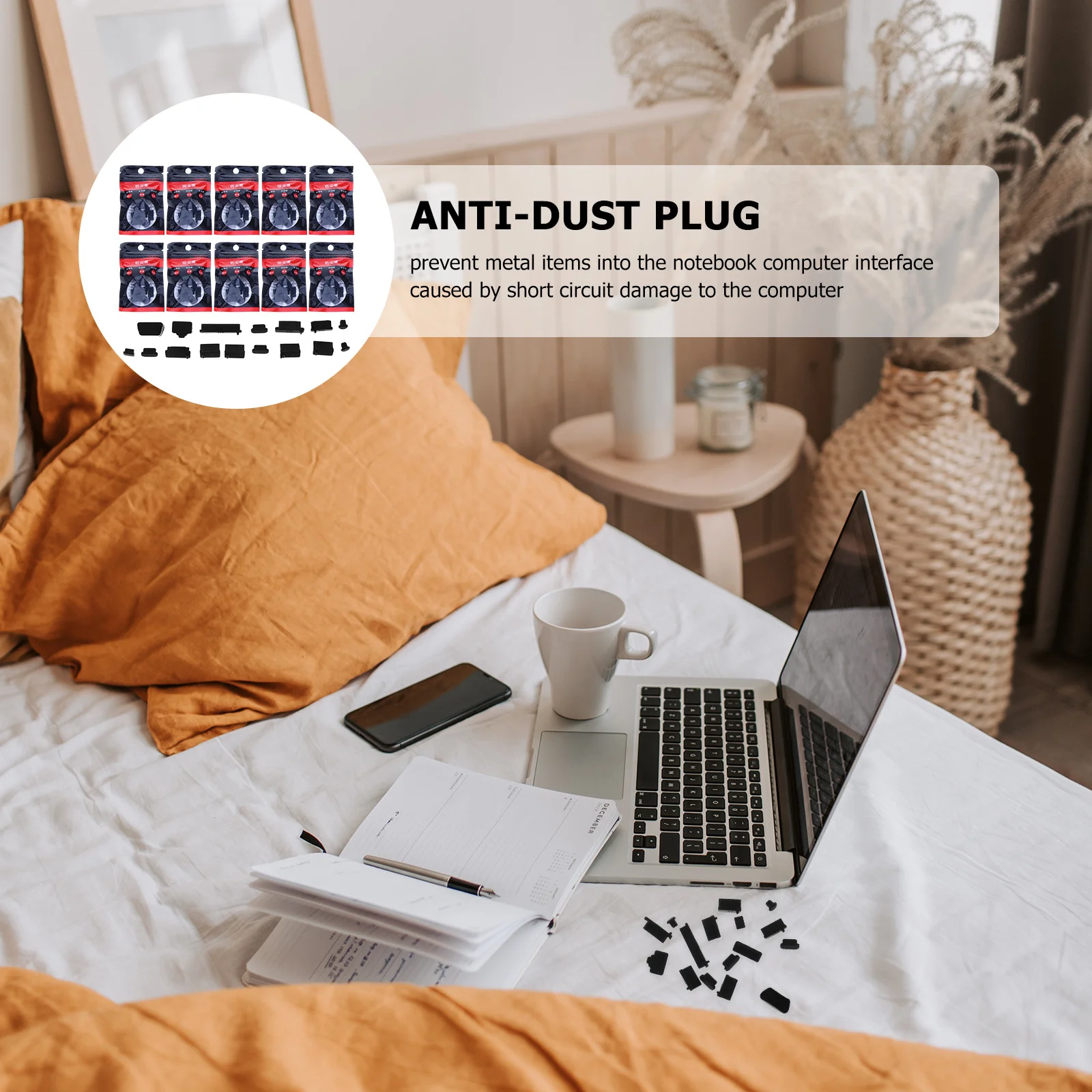 

160Pcs Laptop Dustproof Port Plugs Silicone Charging Stopper Set Protective Covers for Ports Laptop Plug Charging Port Plug