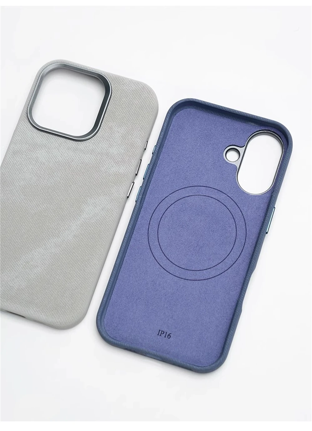 Luxus Faser Leder Stoßfest Fall Für iPhone 17 Pro Max 16 15 14 Plus 13 12 Für MagSafe Magnetische Drahtlose lade Zurück Abdeckung – Detail 9