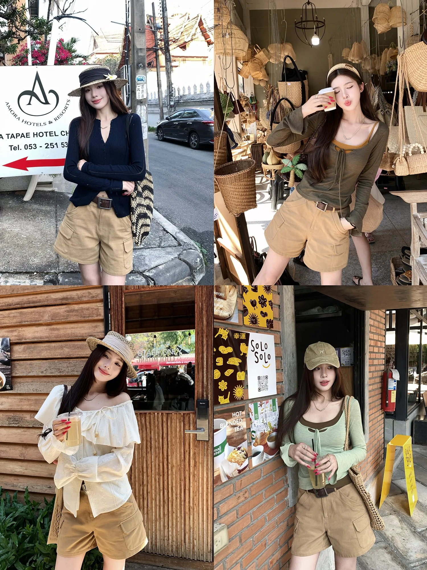 

High Waist A-Line Casual Shorts with Pockets Small Cotton Breathable Summer Fashion Women's Loose Fit Pants