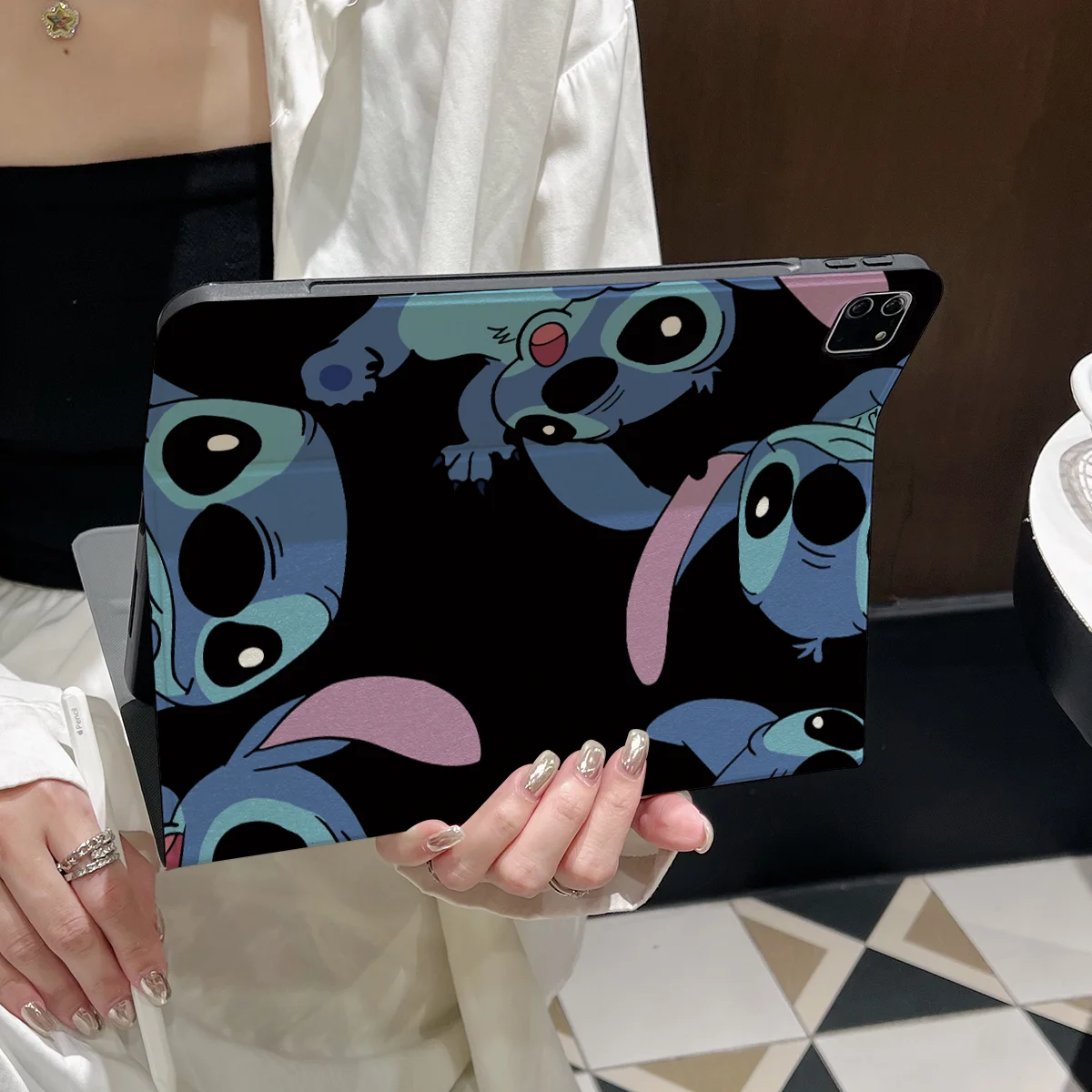 حافظة تابلت بغرز كرتونية لجهاز iPad Air 3 4 5 6 13 بوصة Mini 1 2 3 4 5 6 2018 2022 10th Pro 2021 غطاء مقاوم للصدمات من السيليكون #4