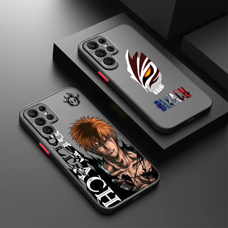 BLEACH Anime Cute For Samsung S24 S23 S22 S21 S20 S10 FE Note 20 10 Ultra Lite Plus Frosted Translucent Phone Case